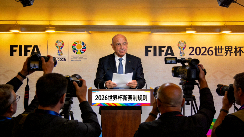 国际足联主席在新闻发布会宣布2026世界杯新赛制规则